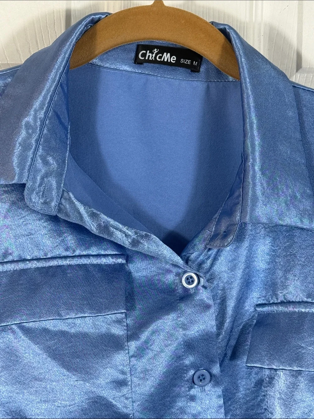 Chloe Sky Blue Satin Pantsuit Set